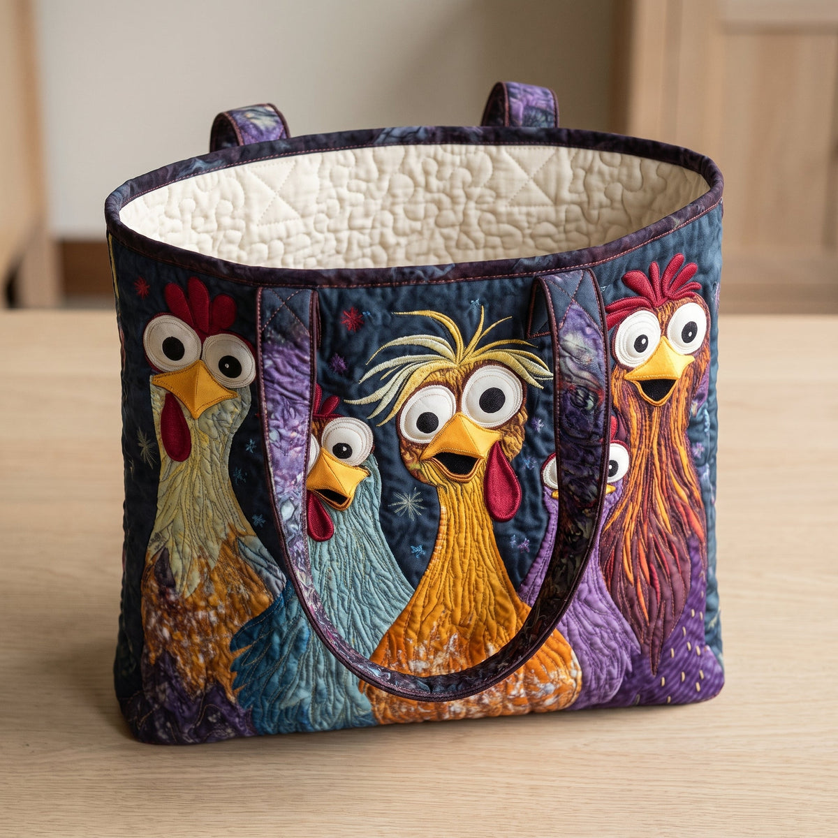 Řemeslná taška – pět barevných slepiček