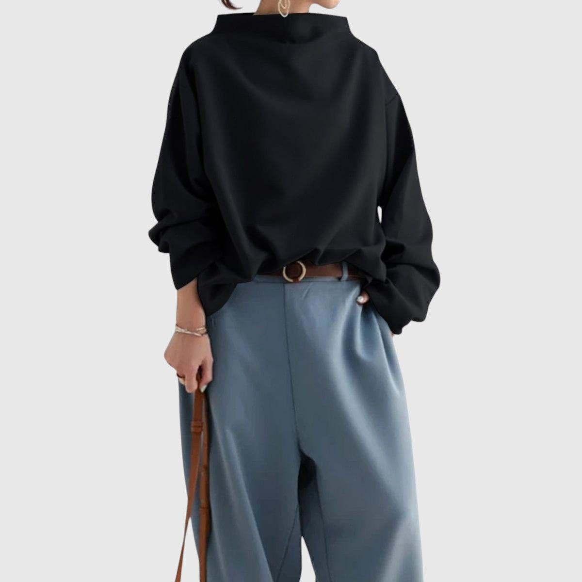 Gabriela – Elegantní pulovr s vysokým límcem