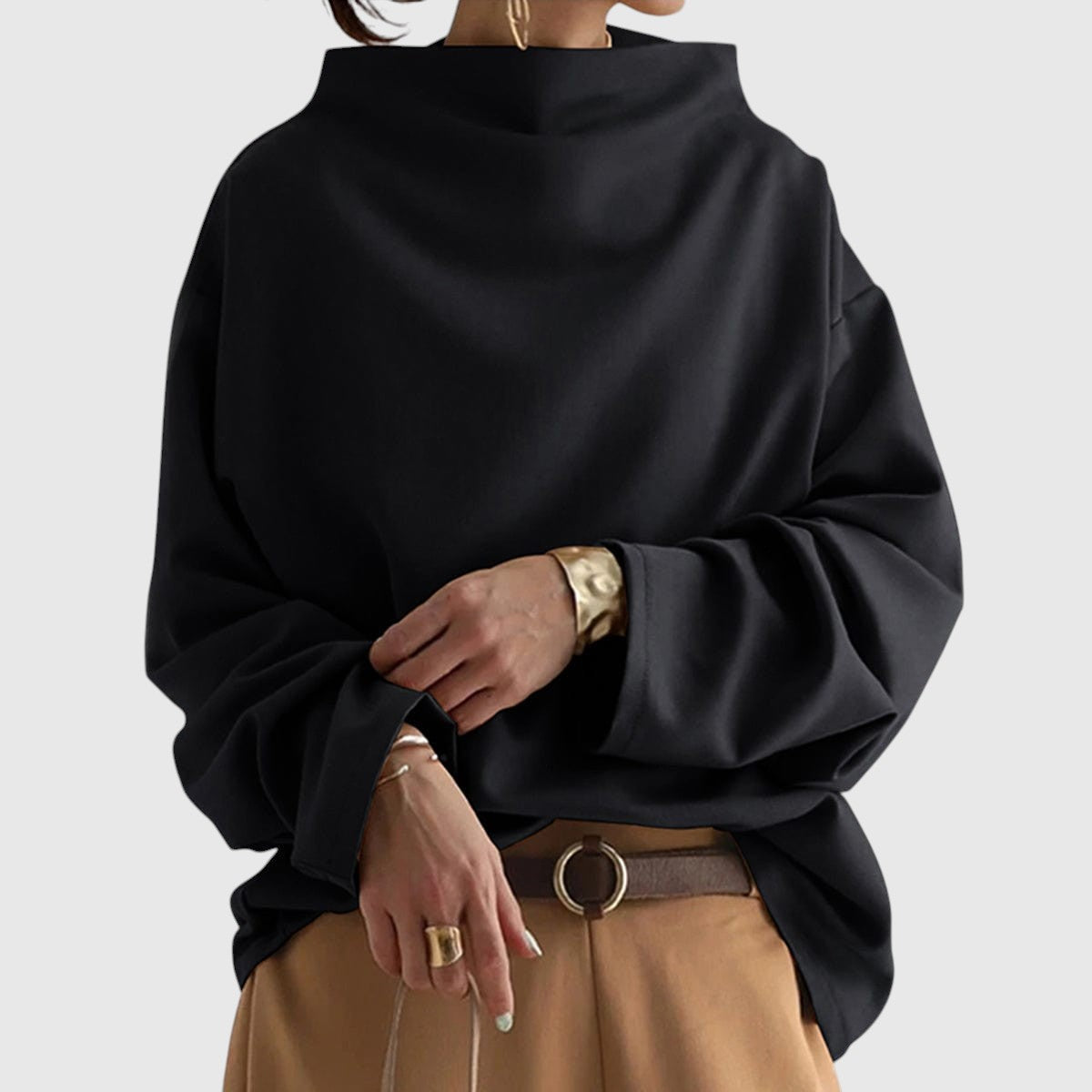 Gabriela – Elegantní pulovr s vysokým límcem