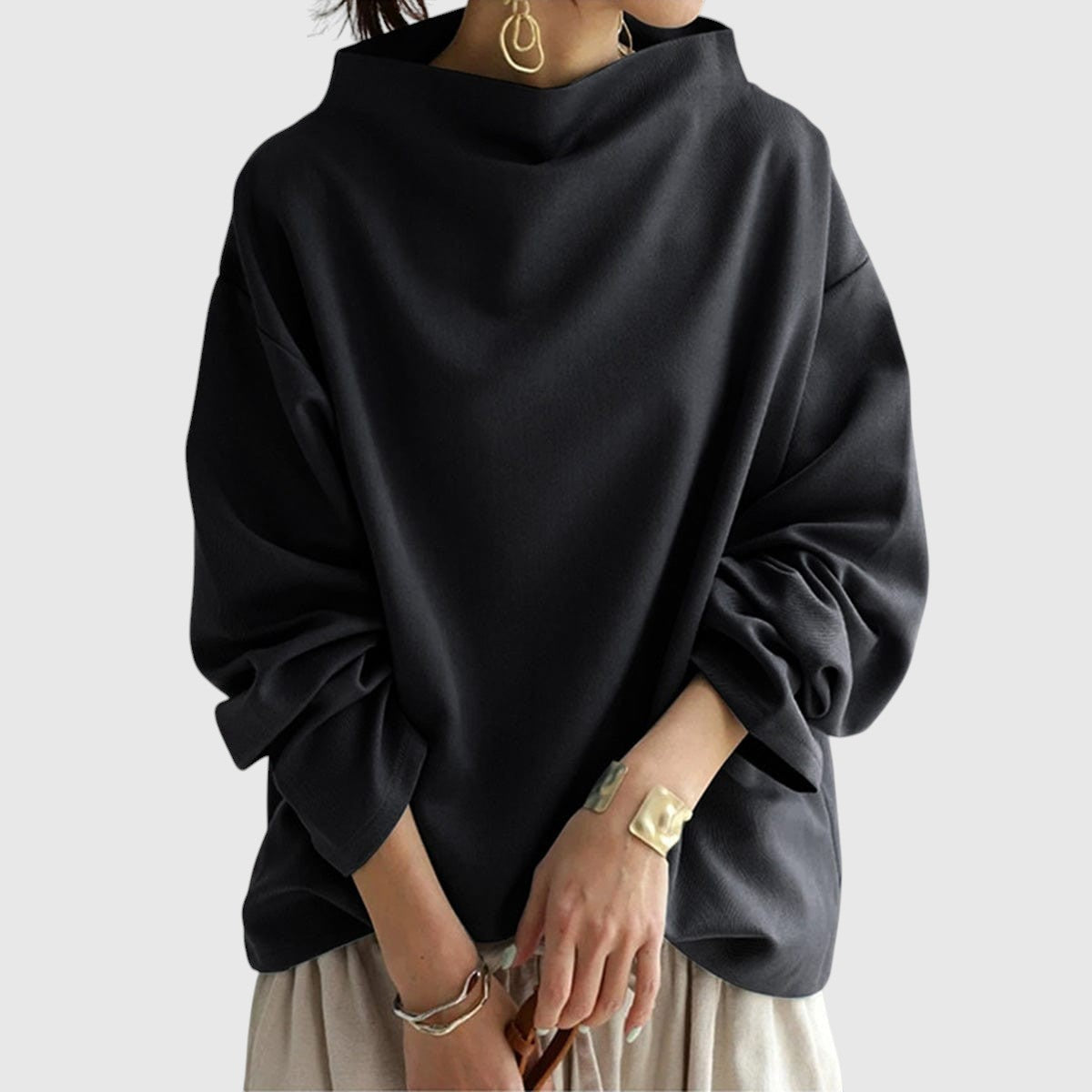 Gabriela – Elegantní pulovr s vysokým límcem