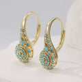 Zlaté náušnice s tyrkysovými kamínky Lenka