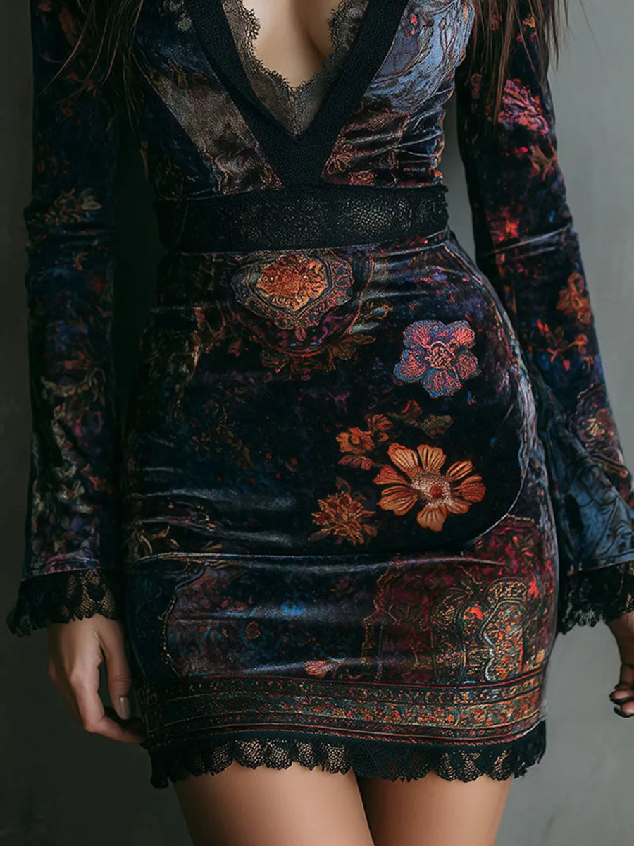 Tereza | Krátké boho šaty s květinami