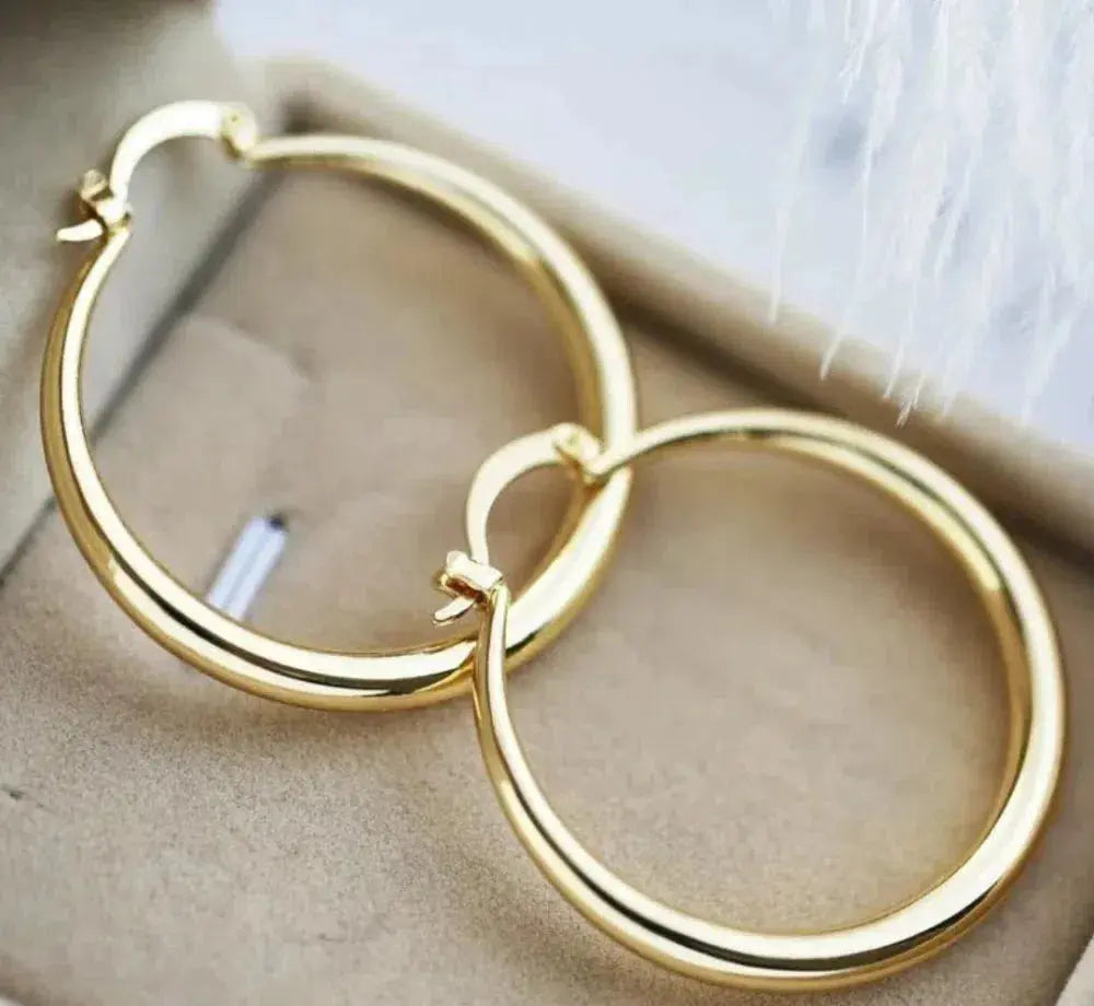 Velké kruhové náušnice | Zlatý odstín