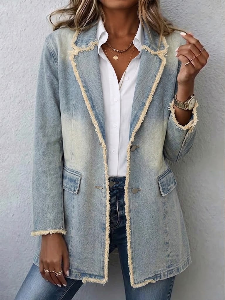Dita | Oversize sako ve vintage stylu s nezažehlenými okraji